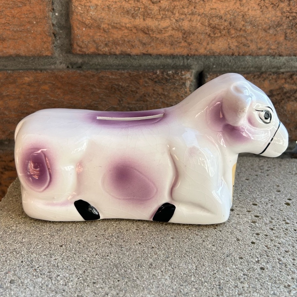 Vintage Purple Cow Swiss Bank